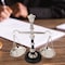 Vintiquewise Vintage Decorative Scale Tray Unique Centerpiece Stand Black and Silver QI004400 - alternate 5
